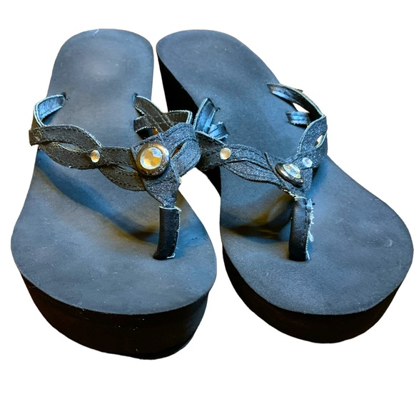 Guess Women's Flip Flops Wedge Sandals Dressy Summer Comfort. Chunky. Size 7 - Picture 4 of 6